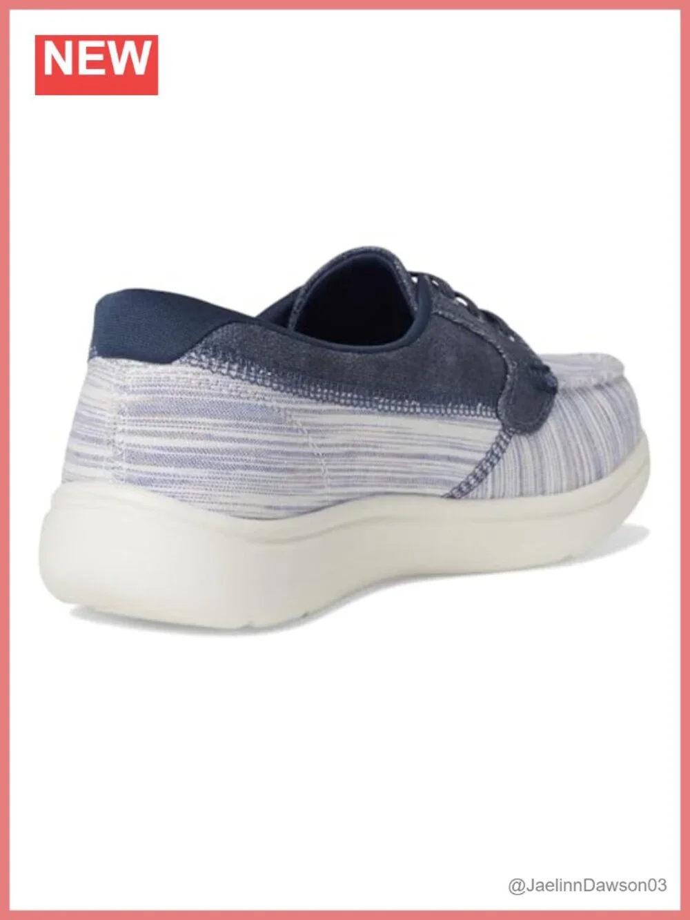 Women's Striped Metallic Canvas Boat Shoes, No Tie Fit, Air-Cooled Cushioned
